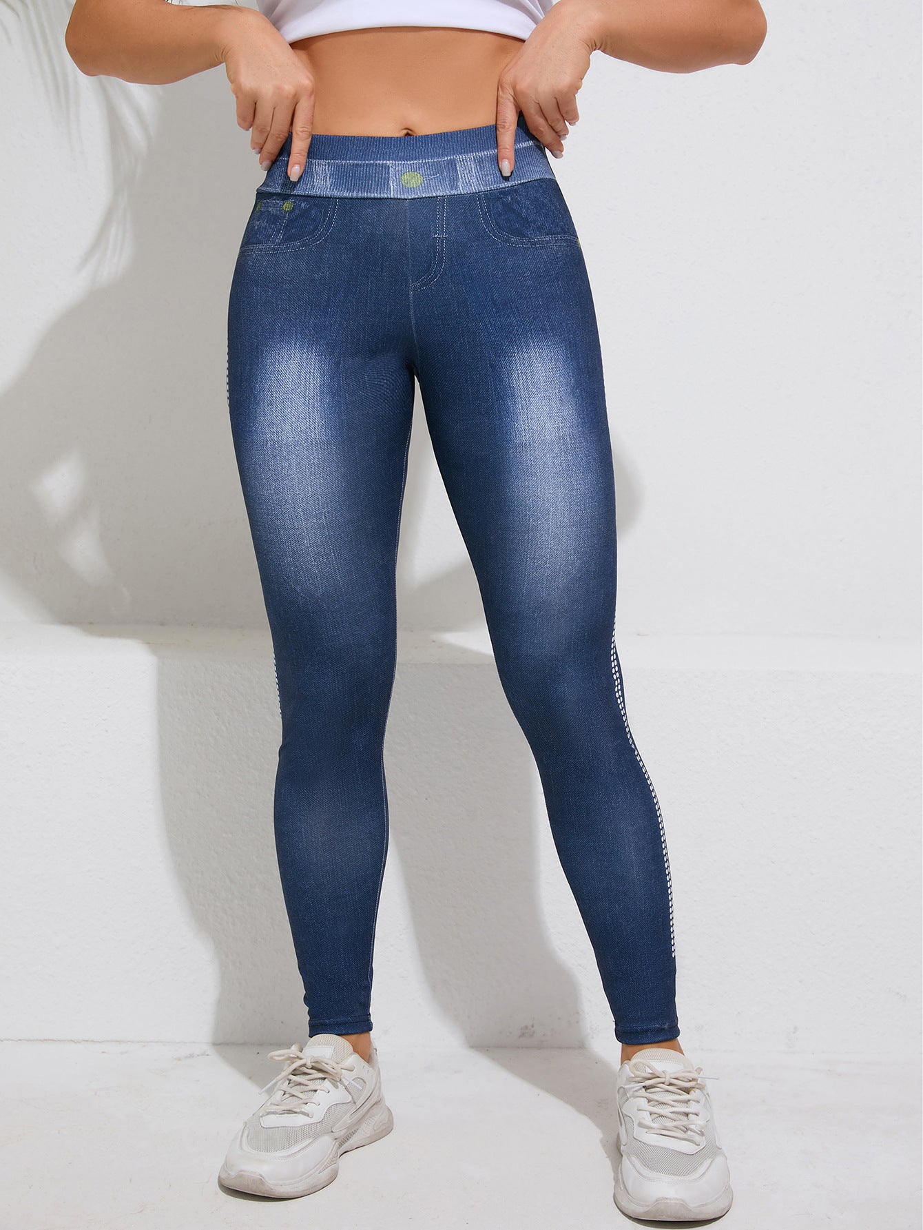 Women's Butt-Lifting Leggings Breathable Slim Fit Outerwear Blue