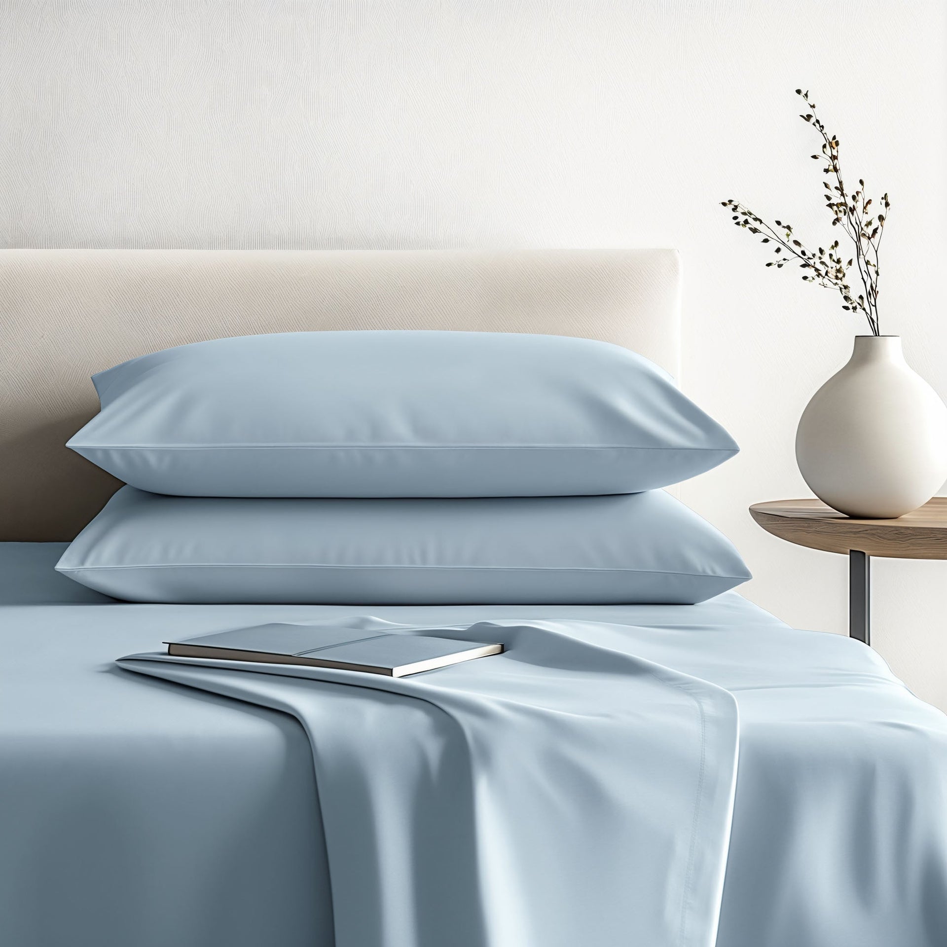 Australian Cotton Sateen Sheet Set in Solid and Stripe - Image 15