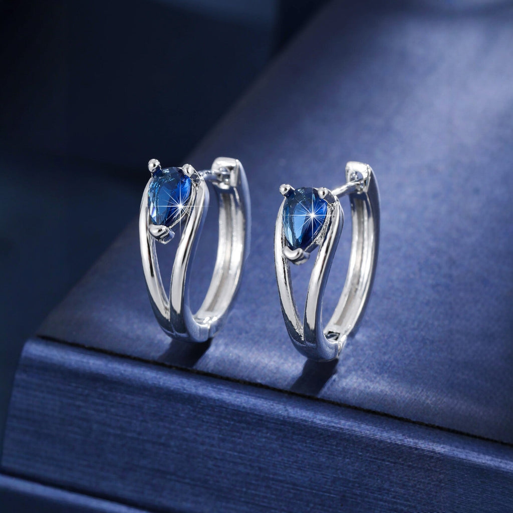 Water-Drop Double-Twist Zircon Ear Clips - Minimalist Gold & Silver