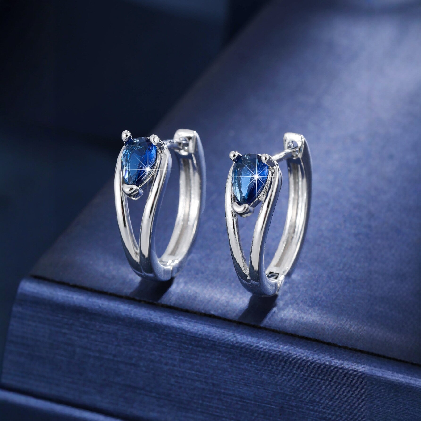 Water-Drop Double-Twist Zircon Ear Clips - Minimalist Gold & Silver