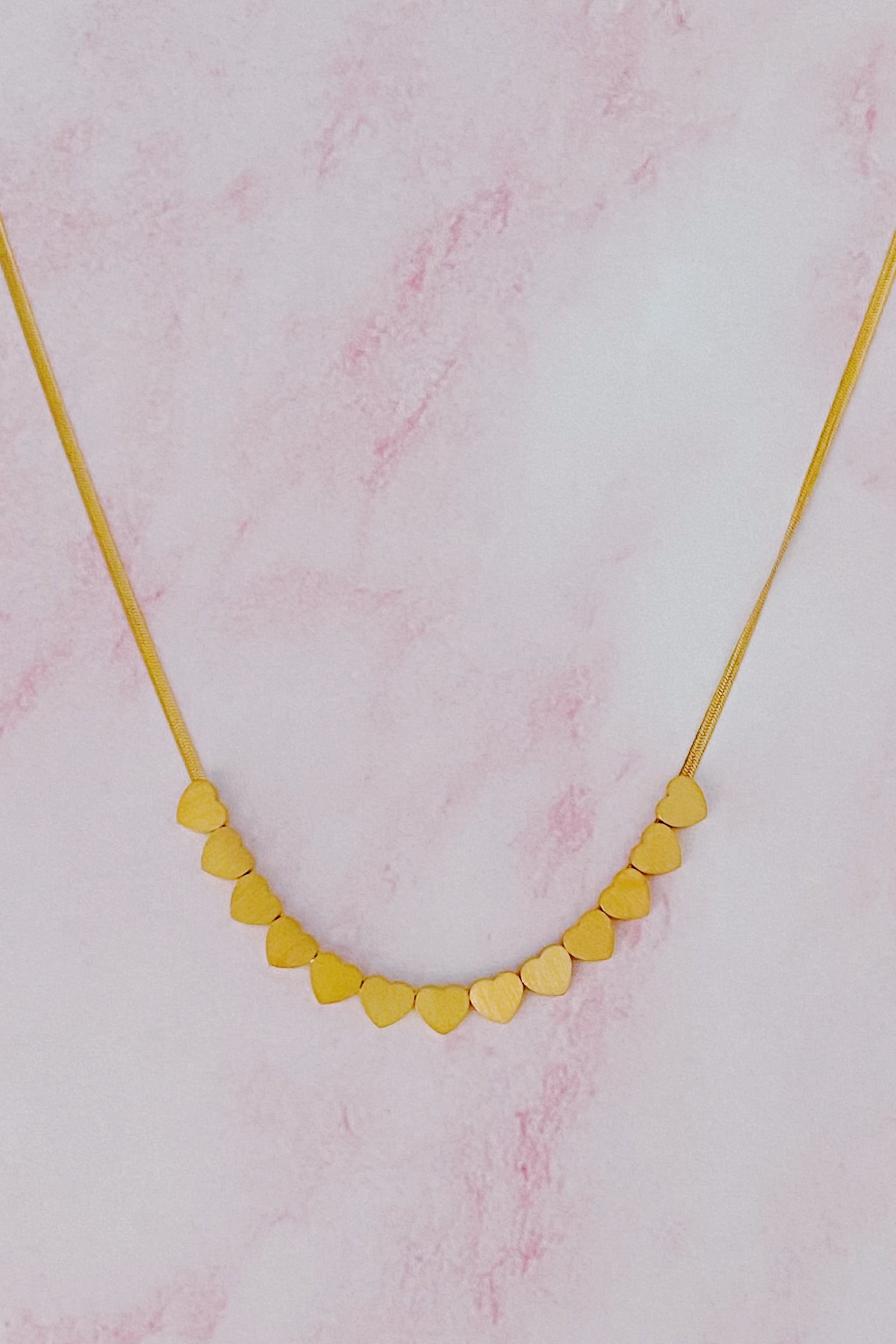 With Me Mini Hearts Necklace Gold Plated Stainless Steel - Image 5
