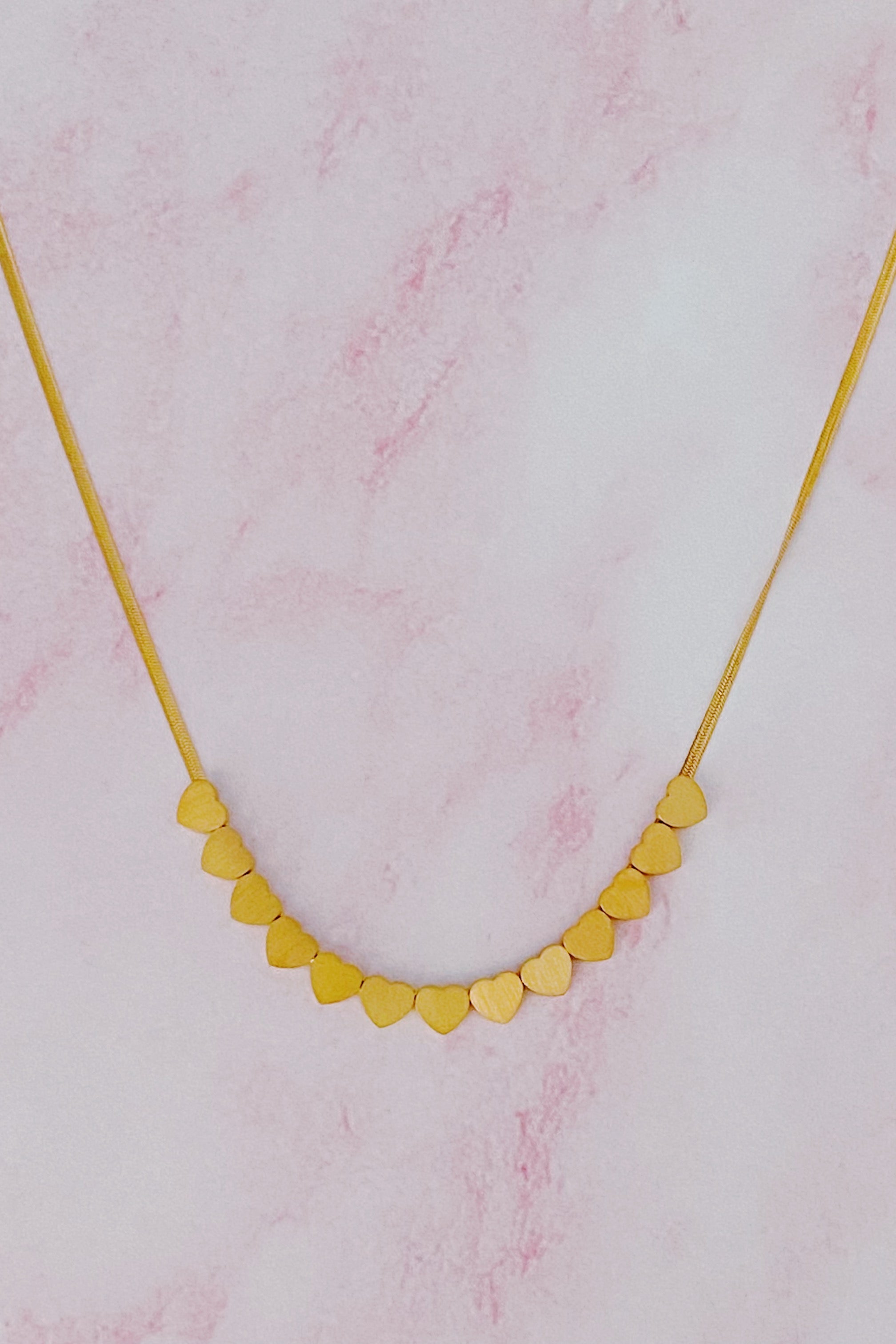 With Me Mini Hearts Necklace Gold Plated Stainless Steel - Image 5