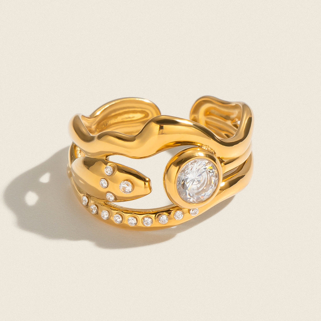 Simple And Versatile Alien Multi-layer Open Ring