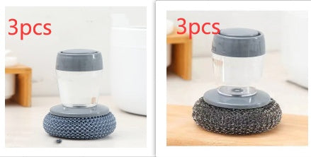 Kitchen Soap Dispensing Palm Brush for Dish Cleaning