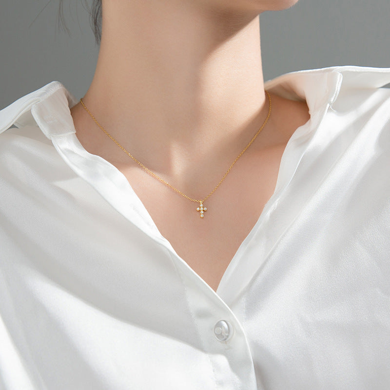 S925 Sterling Silver Versatile Cross Necklace For Women