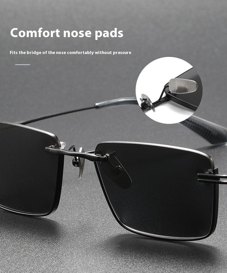 Pure Titanium Polarized Sunglasses Retro British Style Unisex