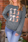 Cowboy Hat & Boot Graphic Sweatshirt | Western Style