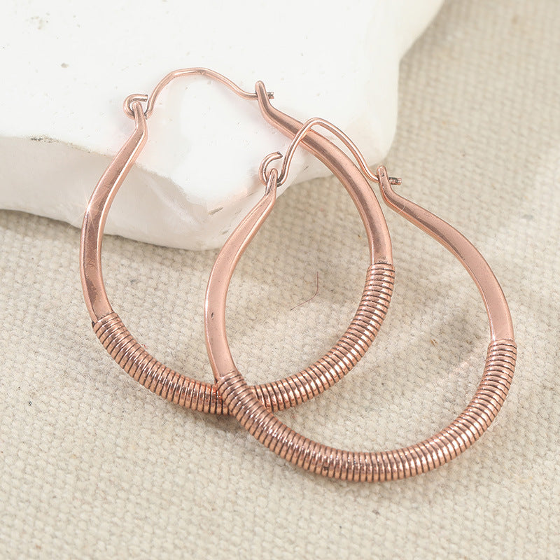 Women's Retro Large Hoop Earrings Jewelry