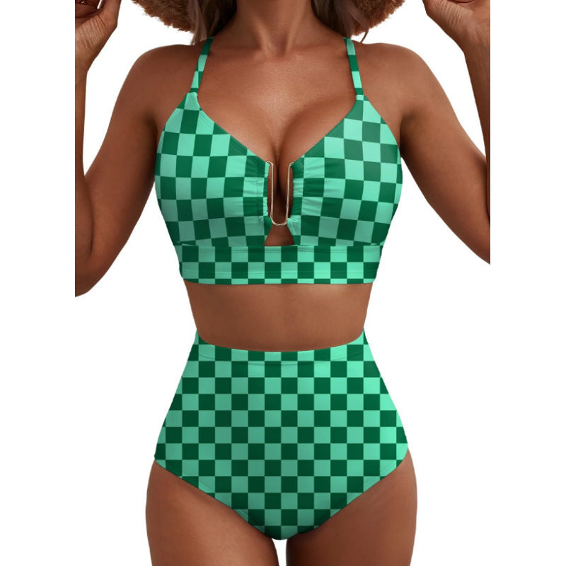 Women's Floral Print High-Waist U-Wire Bikini Set Beachwear