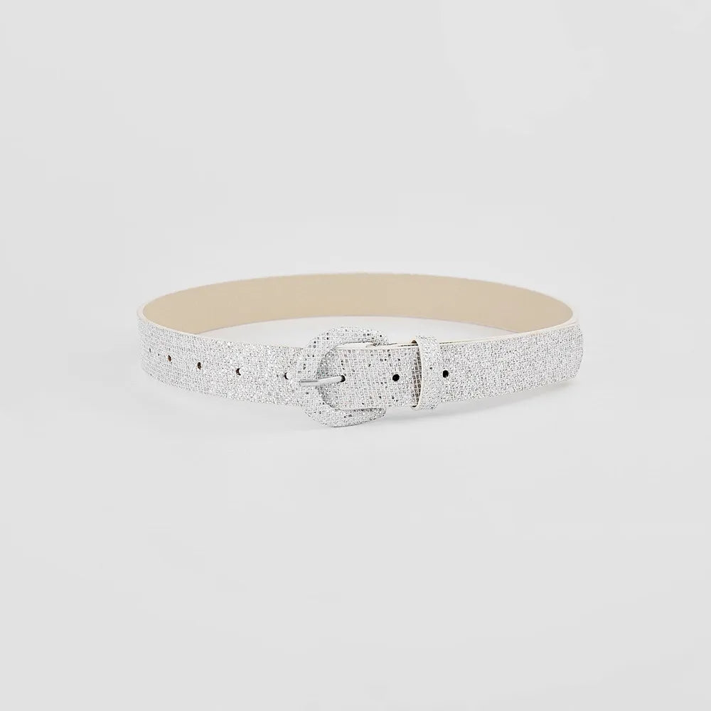 Sequin PU Leather Belt