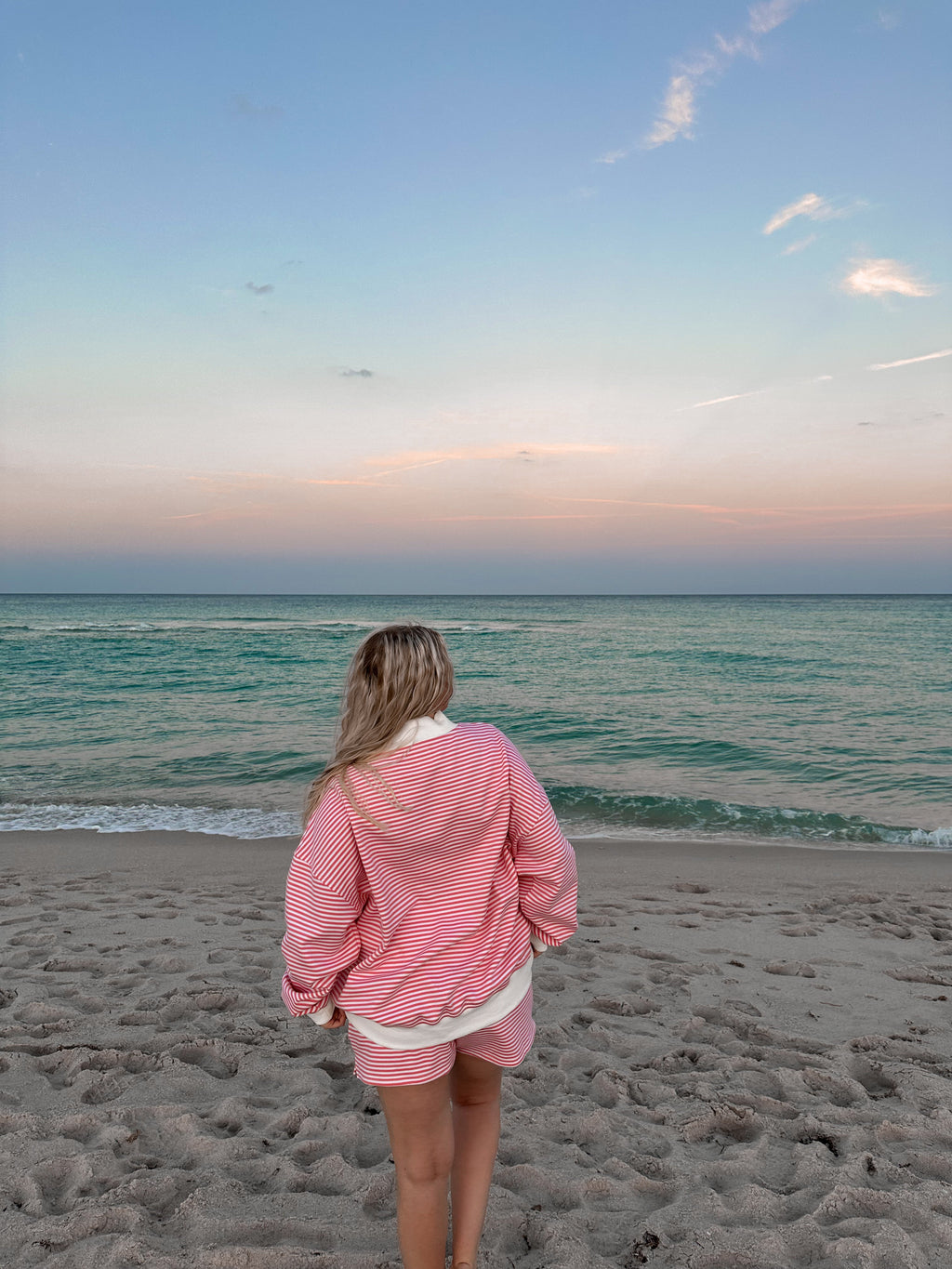 Dark Pink and White Striped Unisex Shorts - Relaxed Fit Lounge Wear