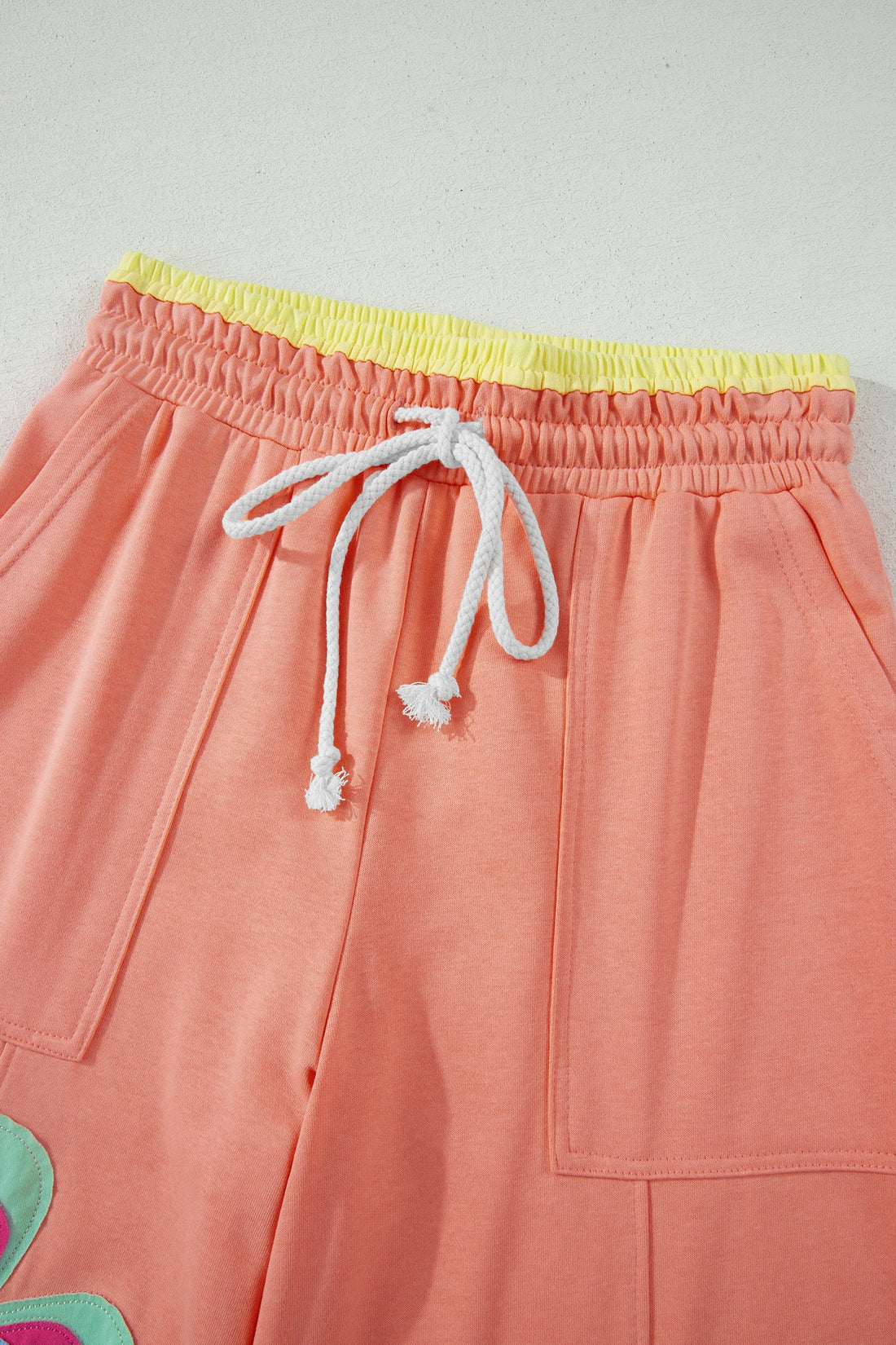 Women’s Floral Patchwork Colorblock Wide Leg Drawstring Pants