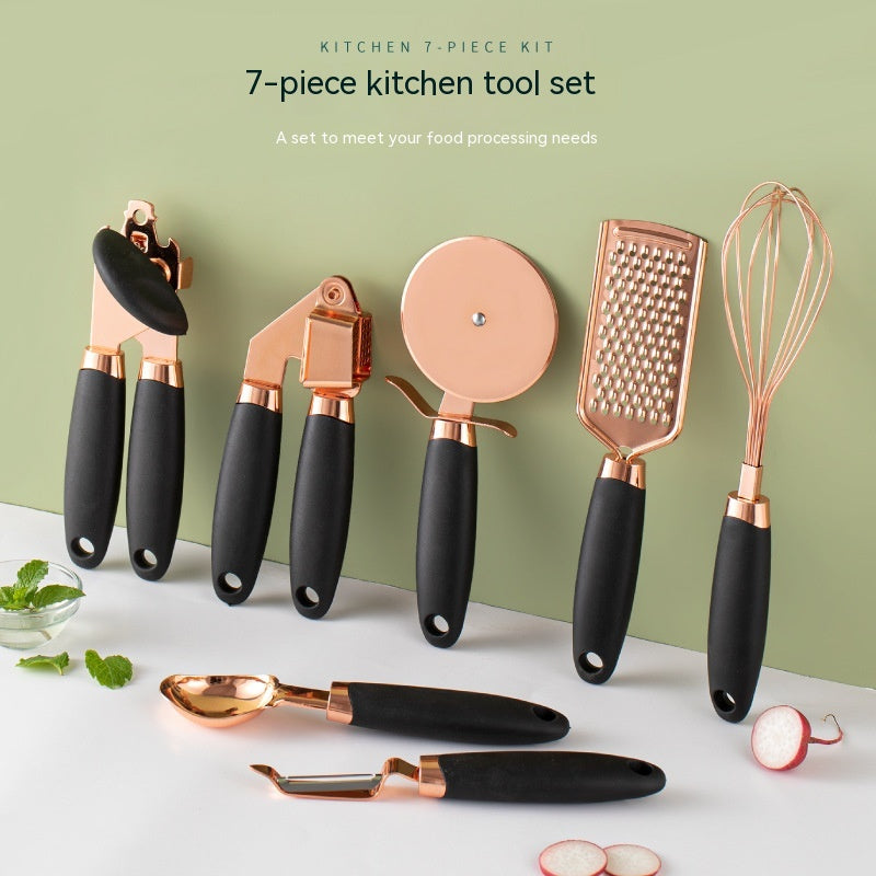 Copper Plated Kitchen Cutlery Organizer and Tool Storage Rack