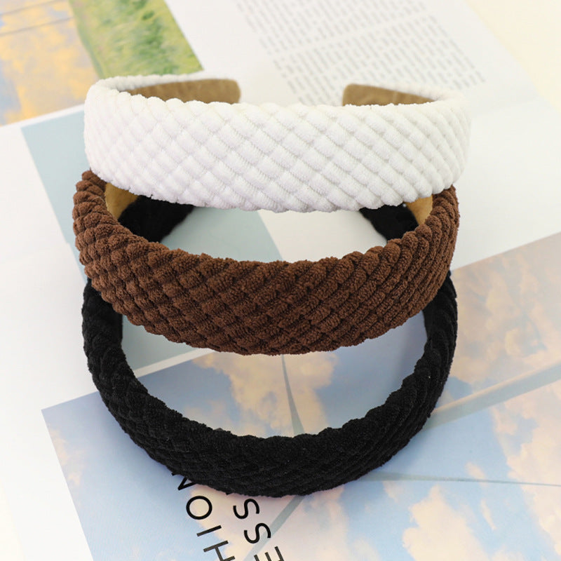 Stylish Corduroy Padded Wide Headband - Chic Hair Accessory - Image 4