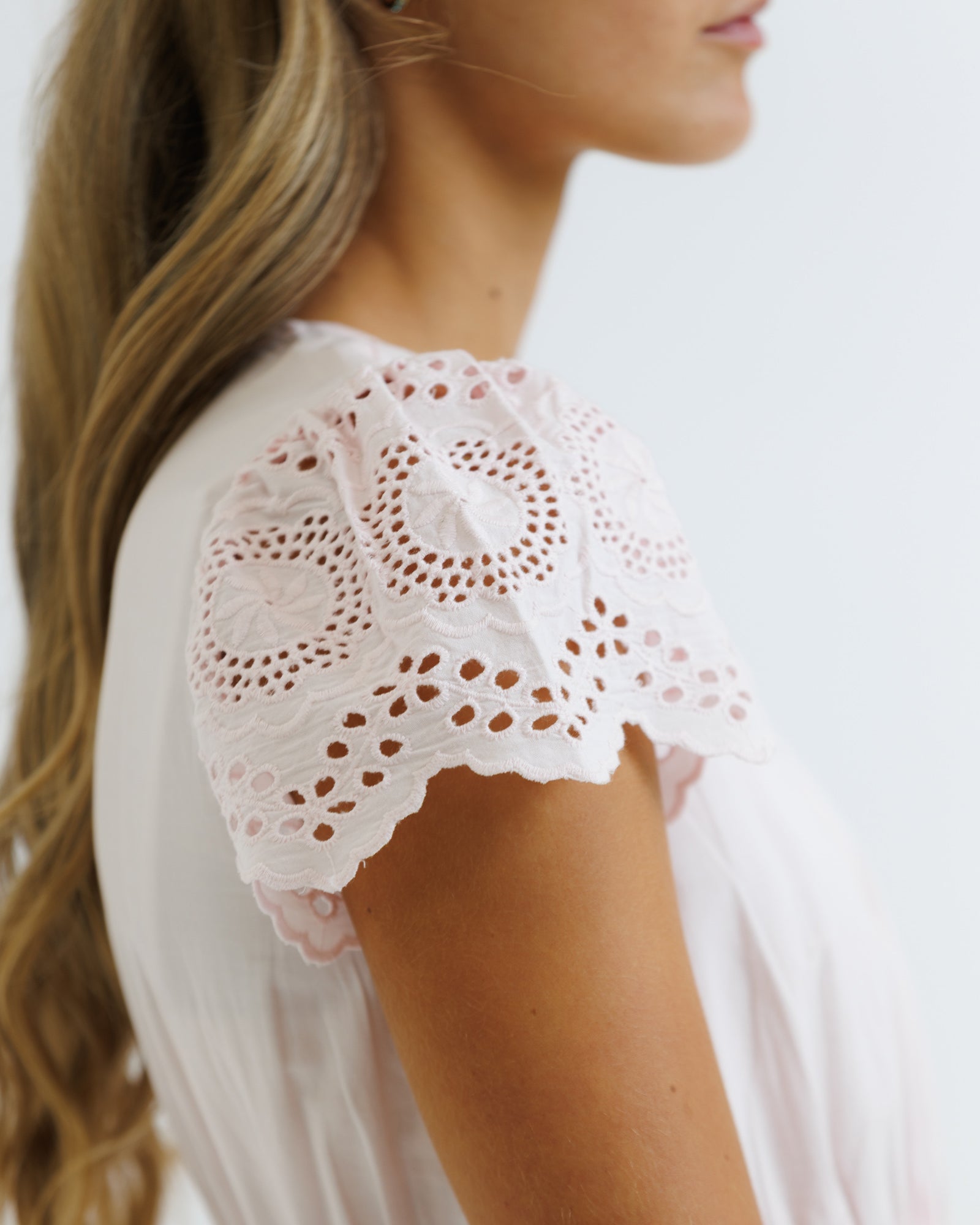 Eiffel Eyelet Midi Dress with Flutter Sleeves - Image 5