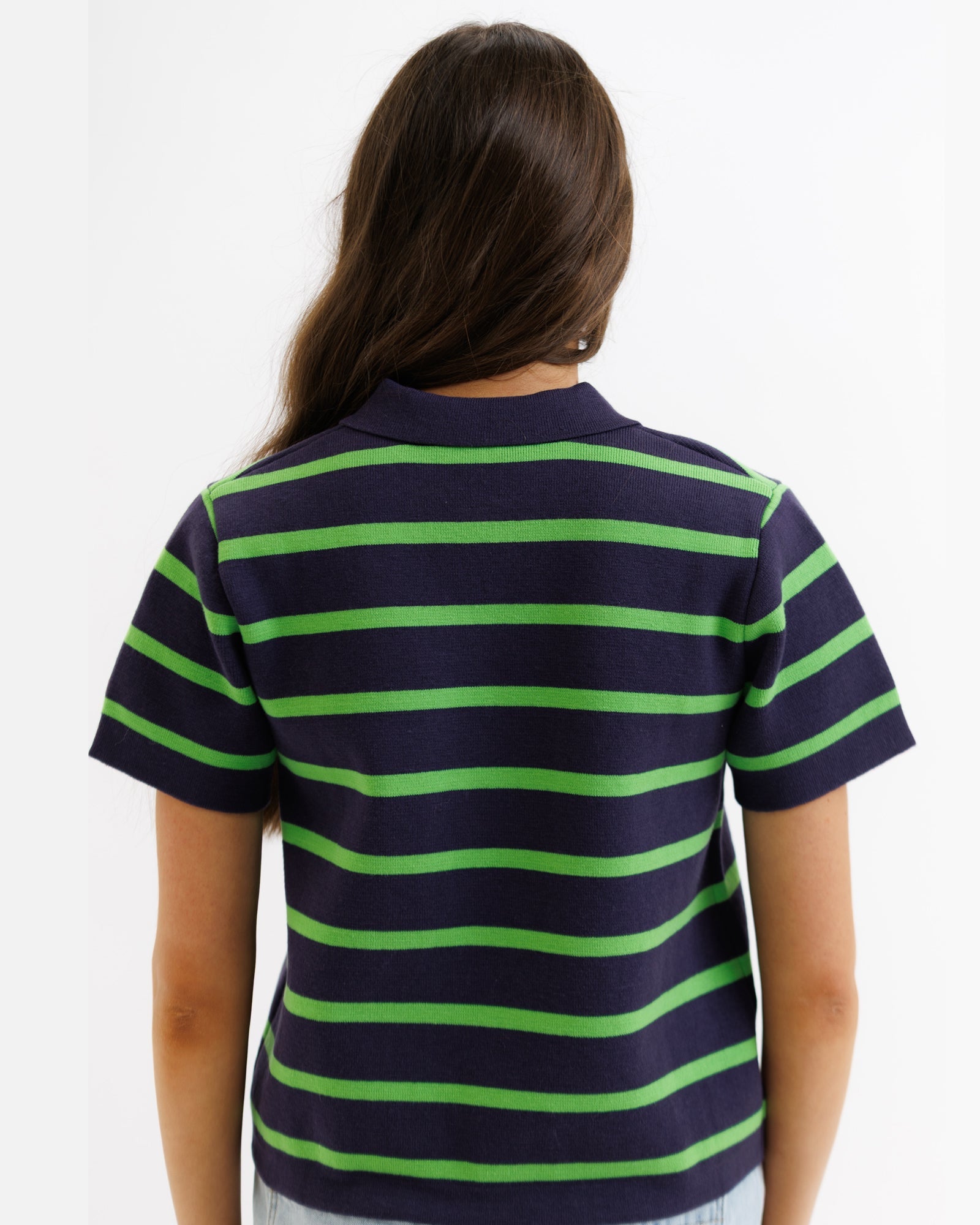 Summer Camp Short Sleeve Striped Button Down Cardigan - Image 4