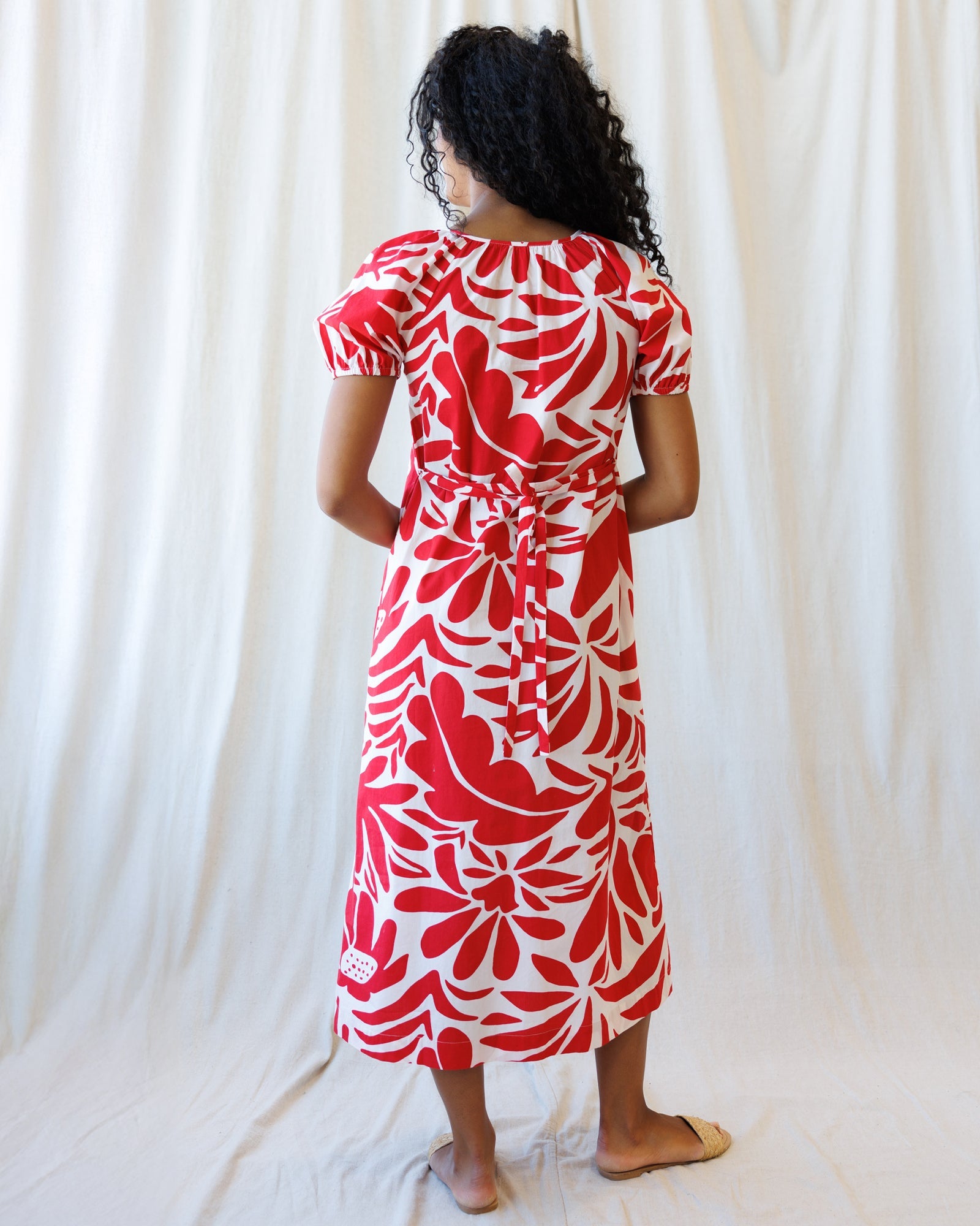 Vitamin Sea Cotton Maxi Dress in Red and White