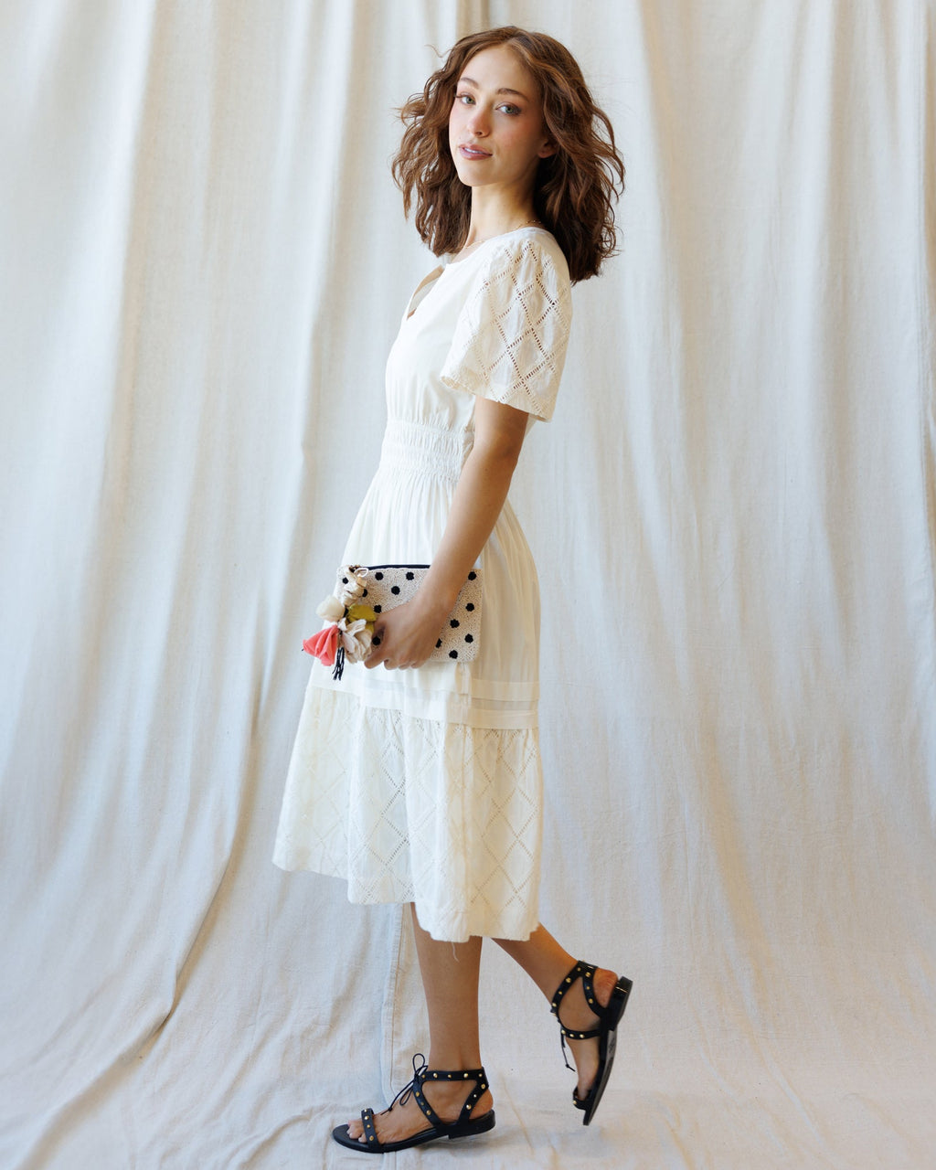 Icon Demi Lace Dress: Romantic Bohemian V-Neck A-Line Midi Dress