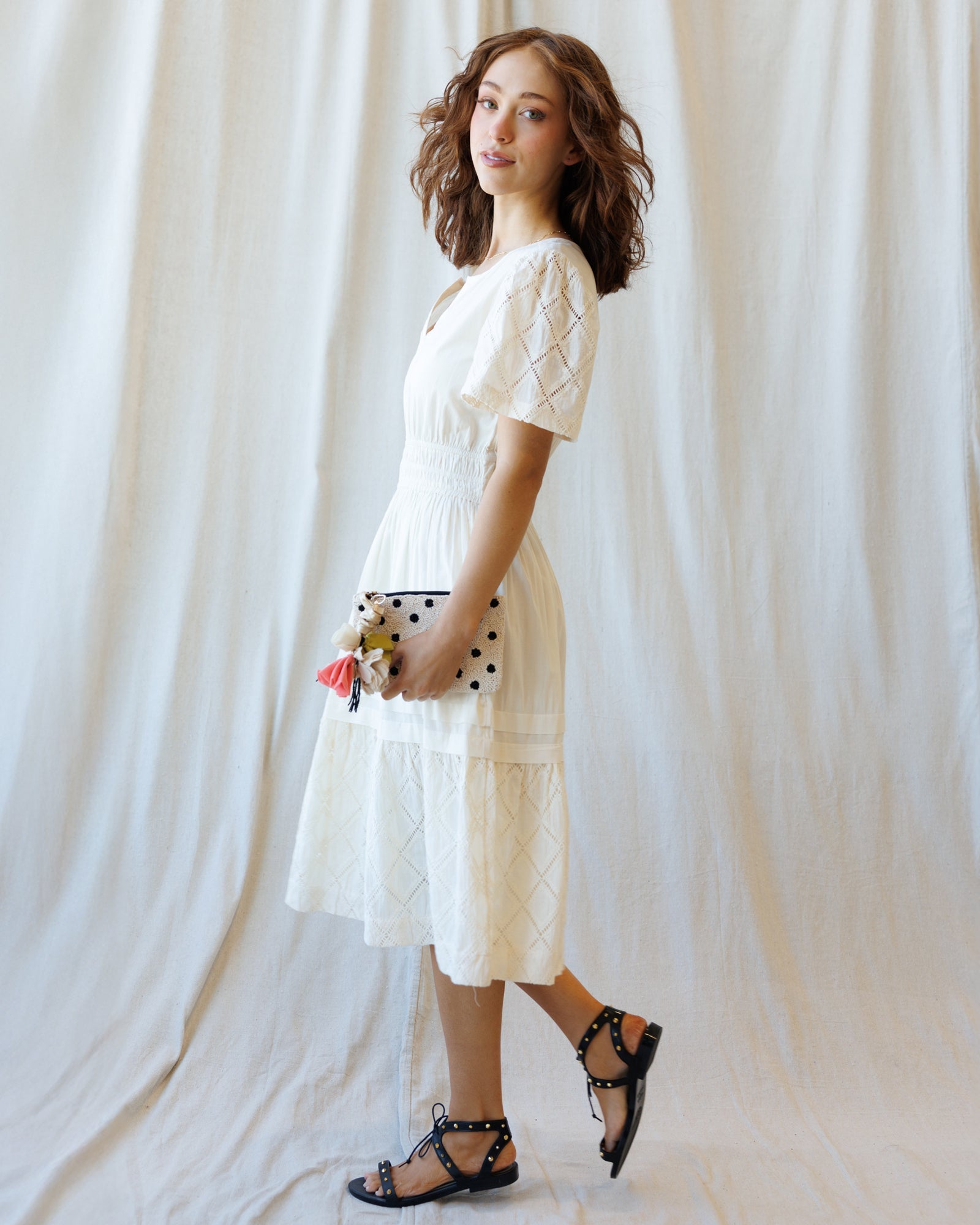 Icon Demi Lace Dress: Romantic Bohemian V-Neck A-Line Midi Dress