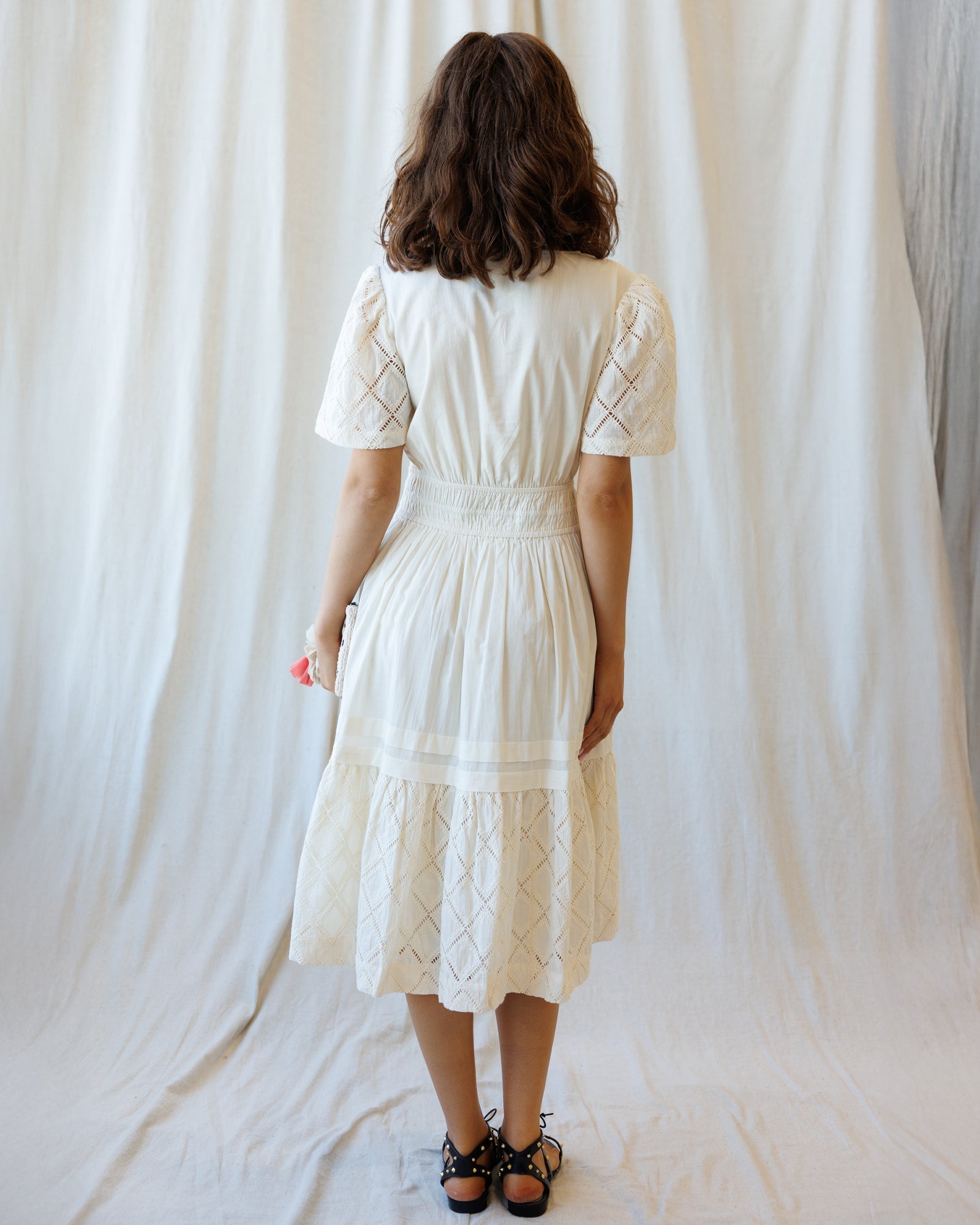 Icon Demi Lace Dress: Romantic Bohemian V-Neck A-Line Midi Dress