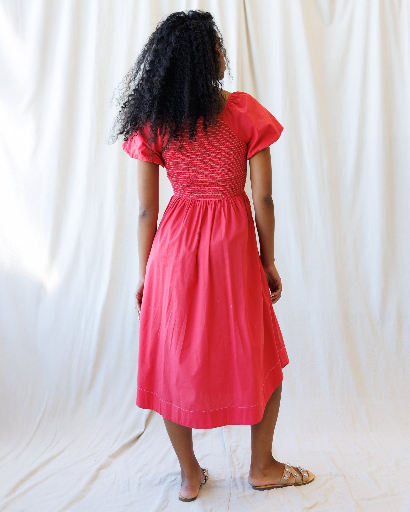 One Fine Day Fit and Flare Cotton Midi Dress with Pockets