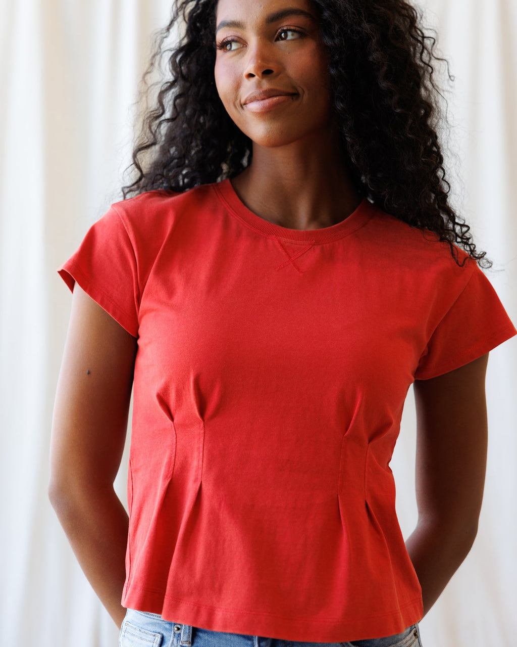Pretty Sporty V-Stitch Short Sleeve Cotton Tee