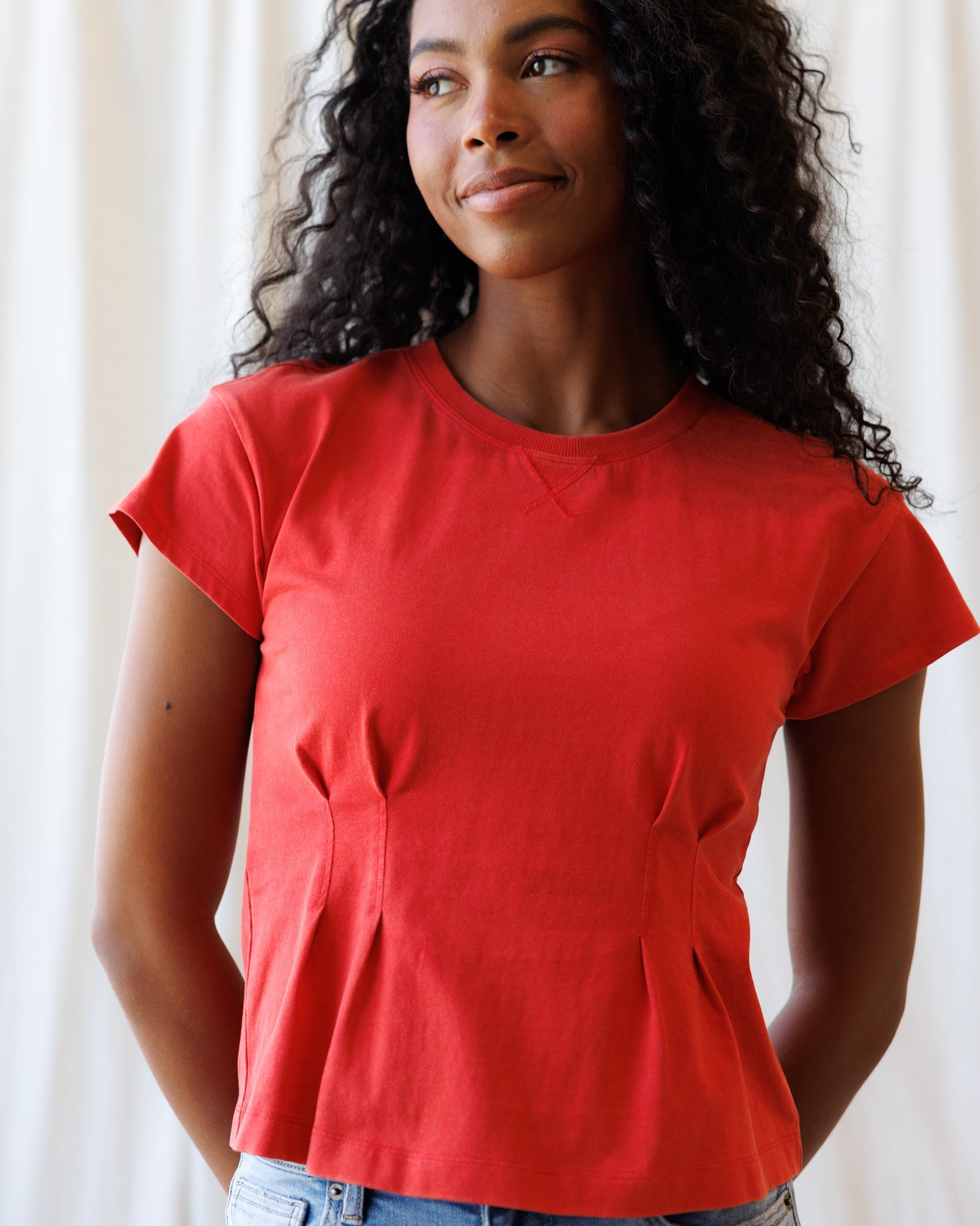 Pretty Sporty V-Stitch Short Sleeve Cotton Tee