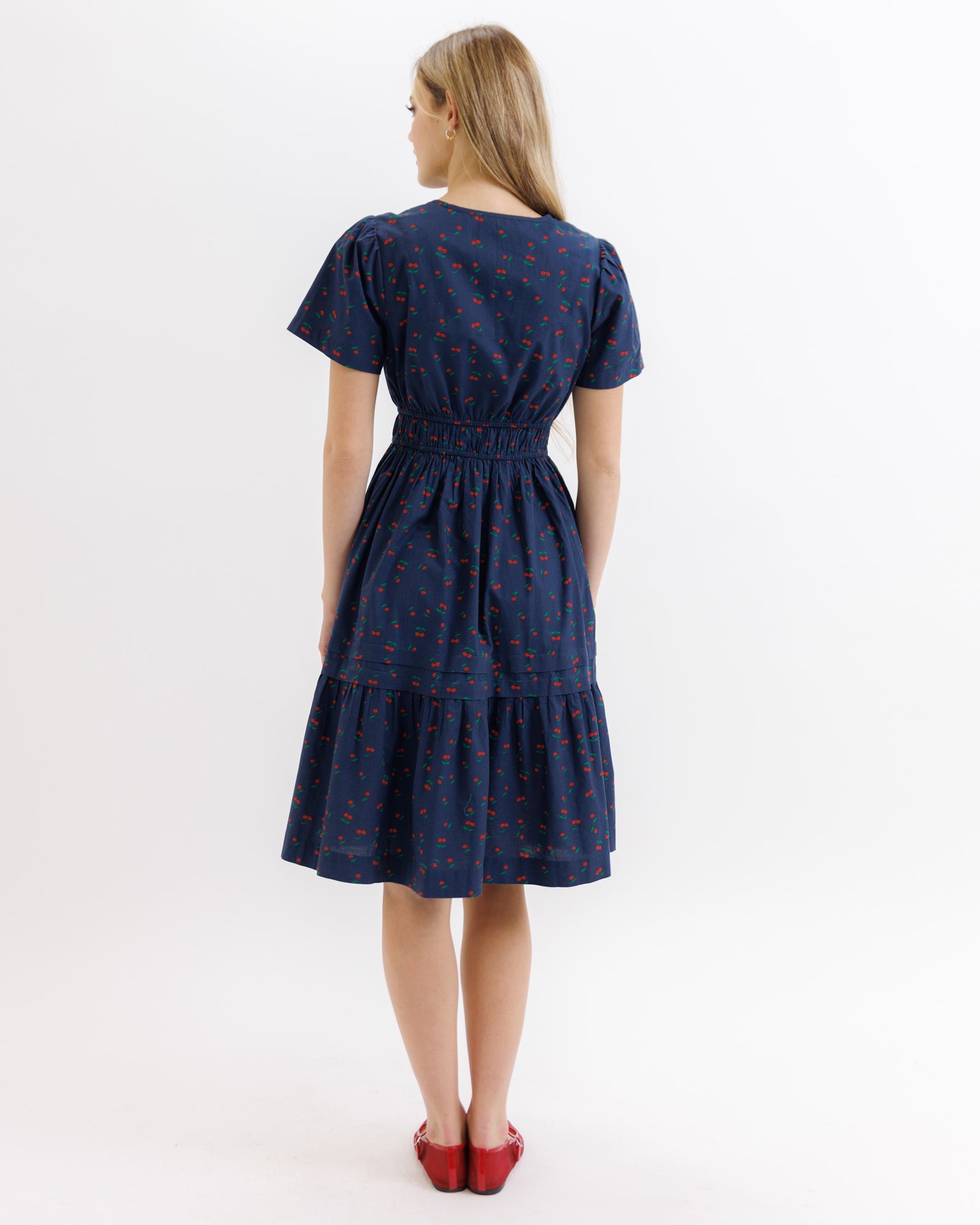 Icon Demi Cotton Tiered Knee-Length Dress with Pockets - Image 7
