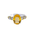 Versatile Open-Style Womens Natural Citrine Ring