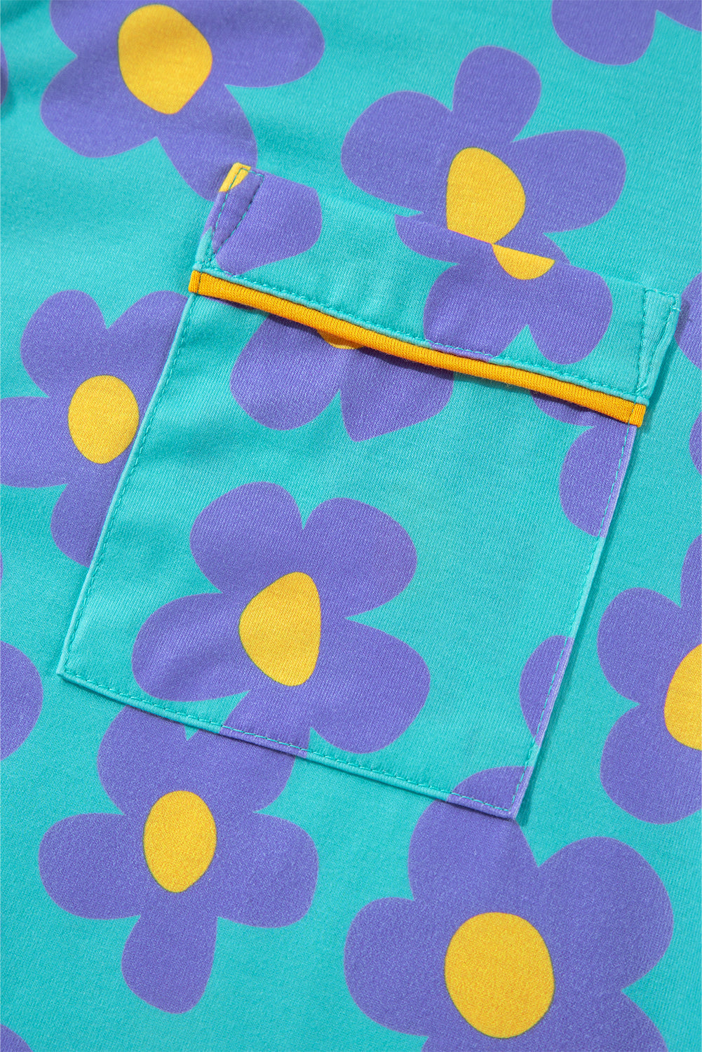 Pink Flower Print Long Sleeve Pajamas Set | Soft Elastic Shorts