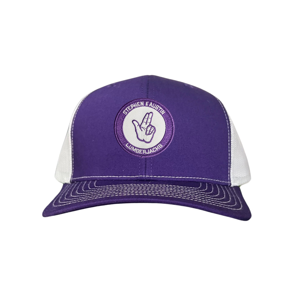 SFA Axe 'Em hand logo curved bill mesh snapback hat