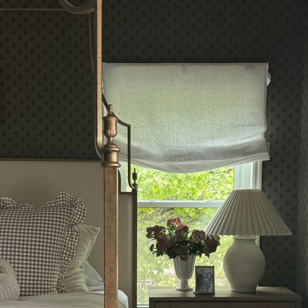 Mulberry Court Floral Removable Wallpaper in Beige and Brown