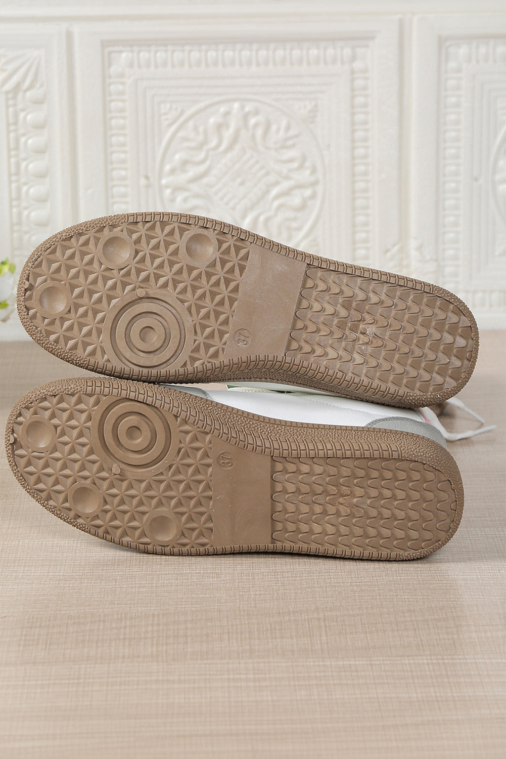 Pink Striped Patchwork Lace Up Sneakers | PU Leather