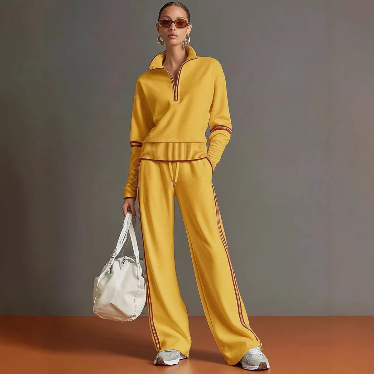 Women’s Casual Two-Piece Long Sleeve Pullover and Jogger Set - Image 3