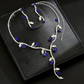 Cross-Border Jewelry, Wedding Photography Bridal Accessories, Claw Chain Silver-Plated Five-Leaf Flower Necklace And Earrings Two-Piece Set