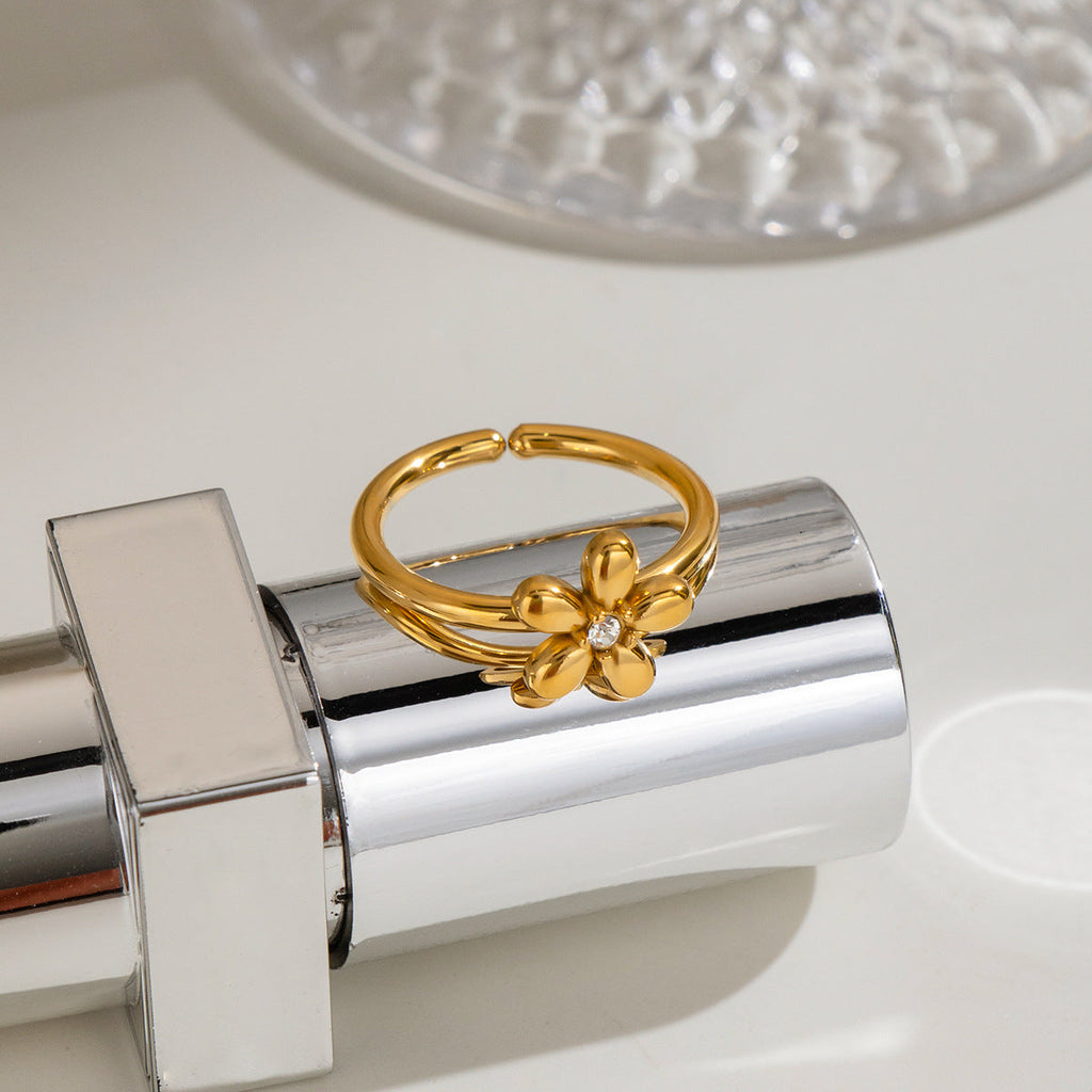 18K Gold-plated Stainless Steel Ring For Women