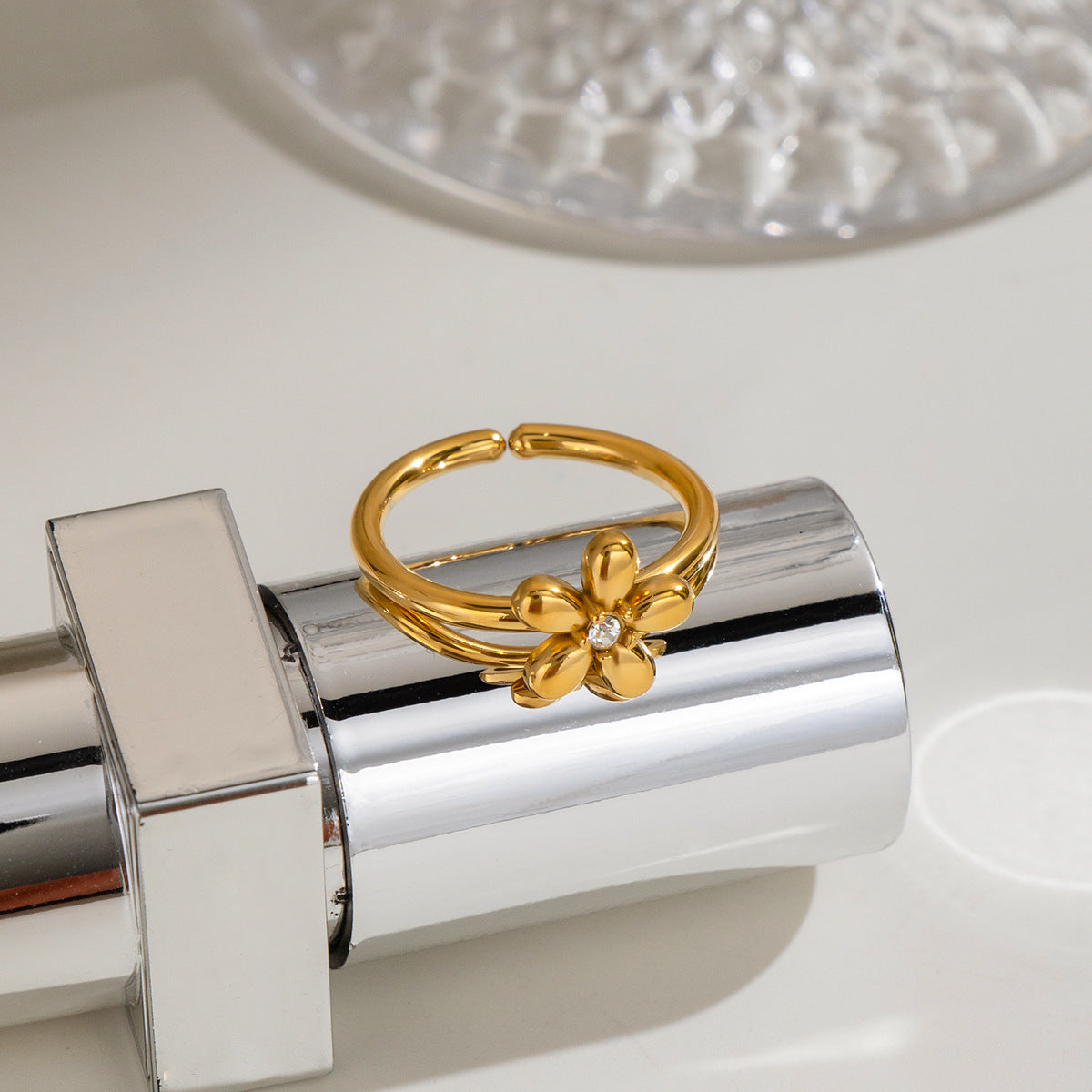 18K Gold-plated Stainless Steel Ring For Women