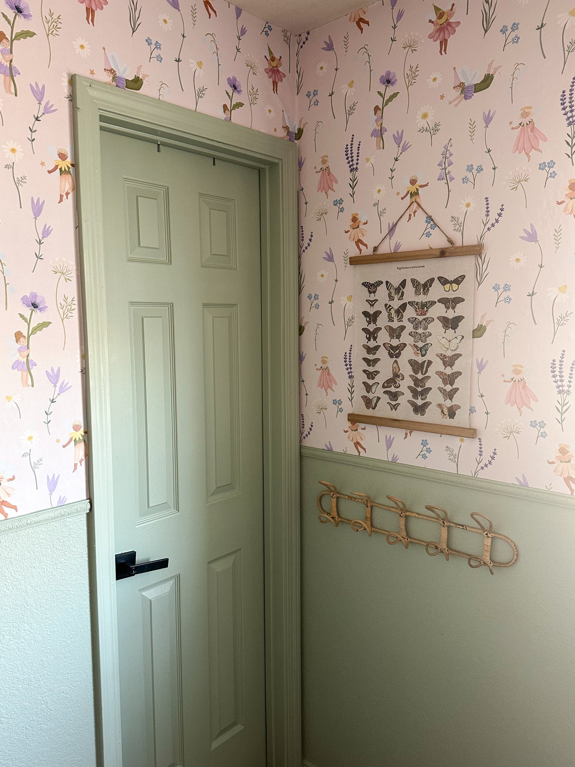 Iridessa Floral Removable Wallpaper in Pink, Lavender & Green