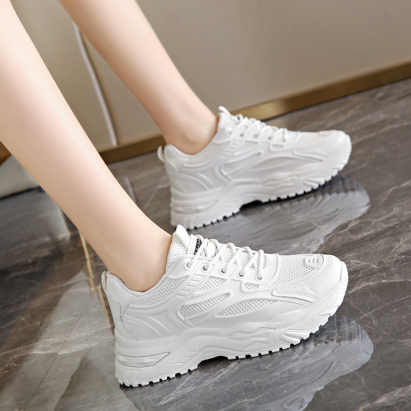 Women's Off-White Chunky Platform Casual Sports Sneakers - Image 4