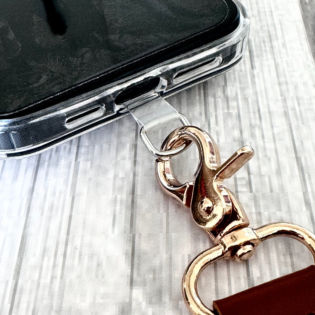 Phone Wrist Strap Keychain with Tether Tab - BLACK DOTS