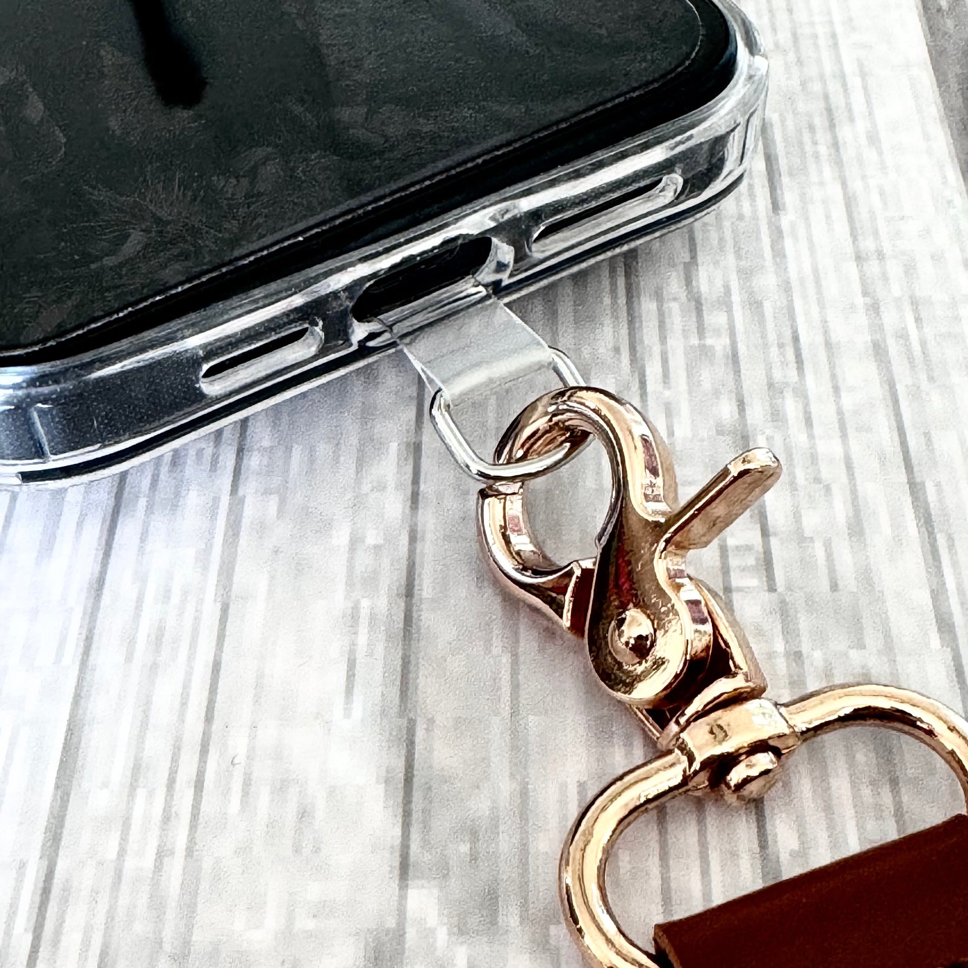 Phone Wrist Strap Keychain with Tether Tab - BLACK DOTS