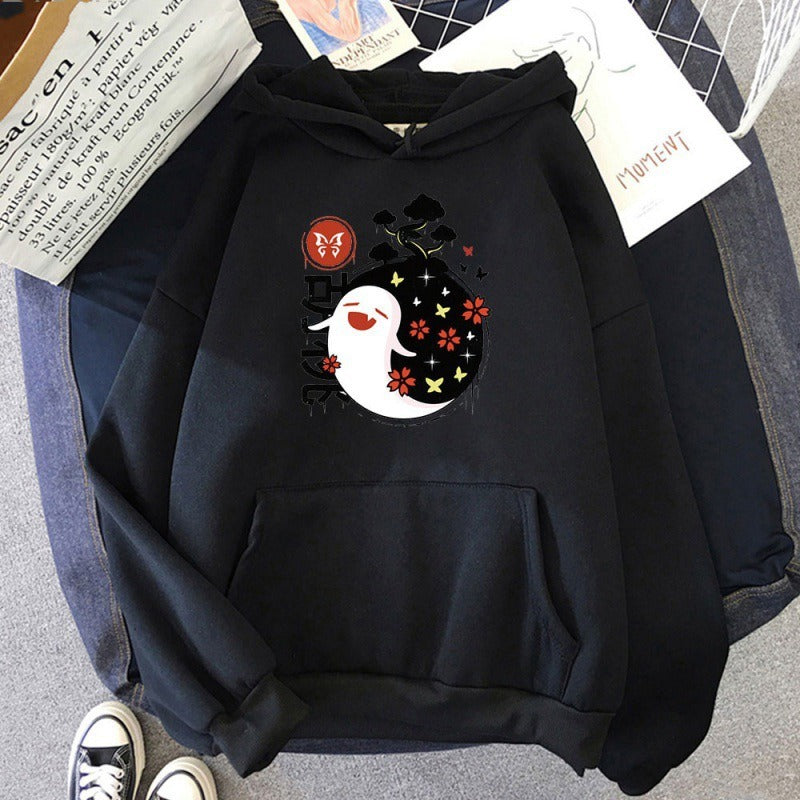 Women's Hu Tao Anime Graphic Hoodie - Pink & White Harajuku Style - Image 5