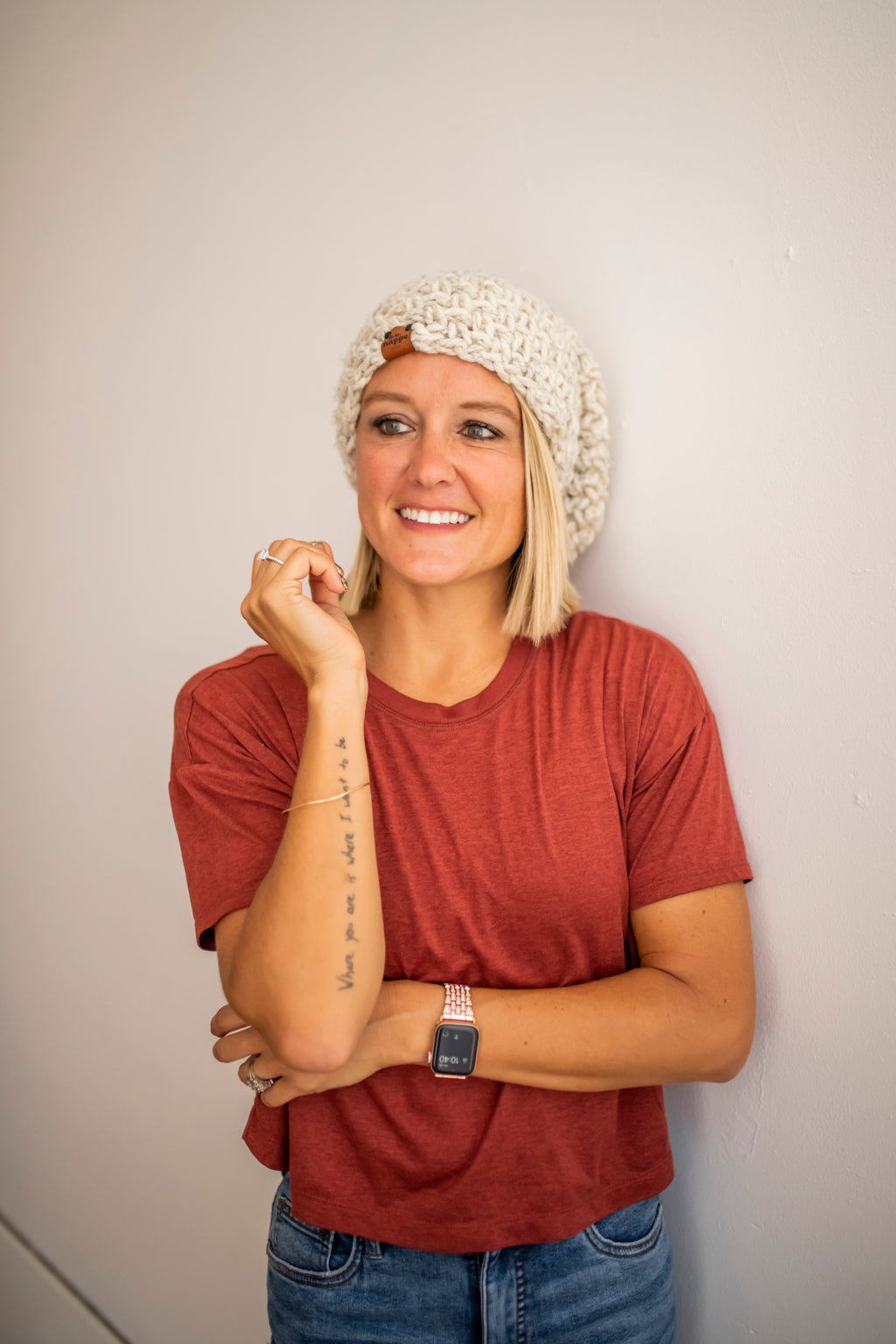 Crochet Simple Slouch Hat | Wheat Slouchy Beanie