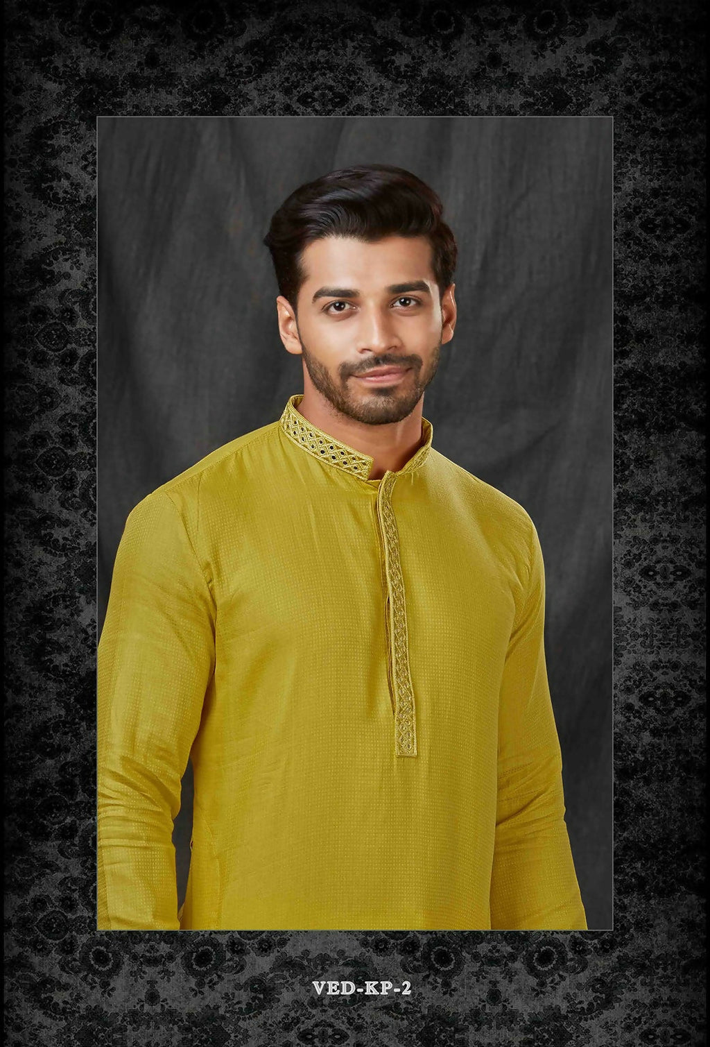 Joban Fashion Green Self Jacquard Kurta Pyjama