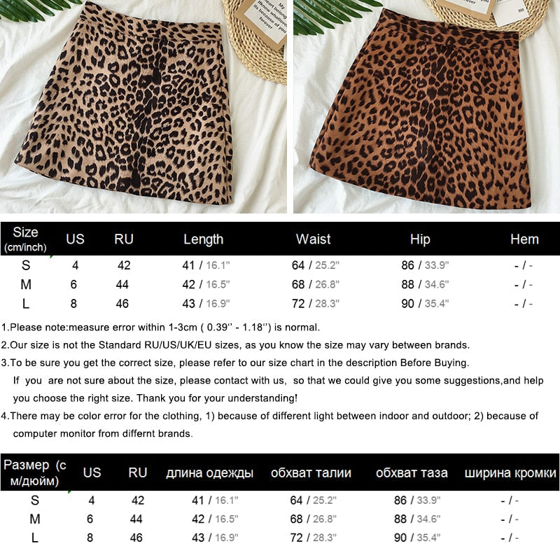 Women's High-Waisted A-Line Leopard Print Mini Skirt - Image 6