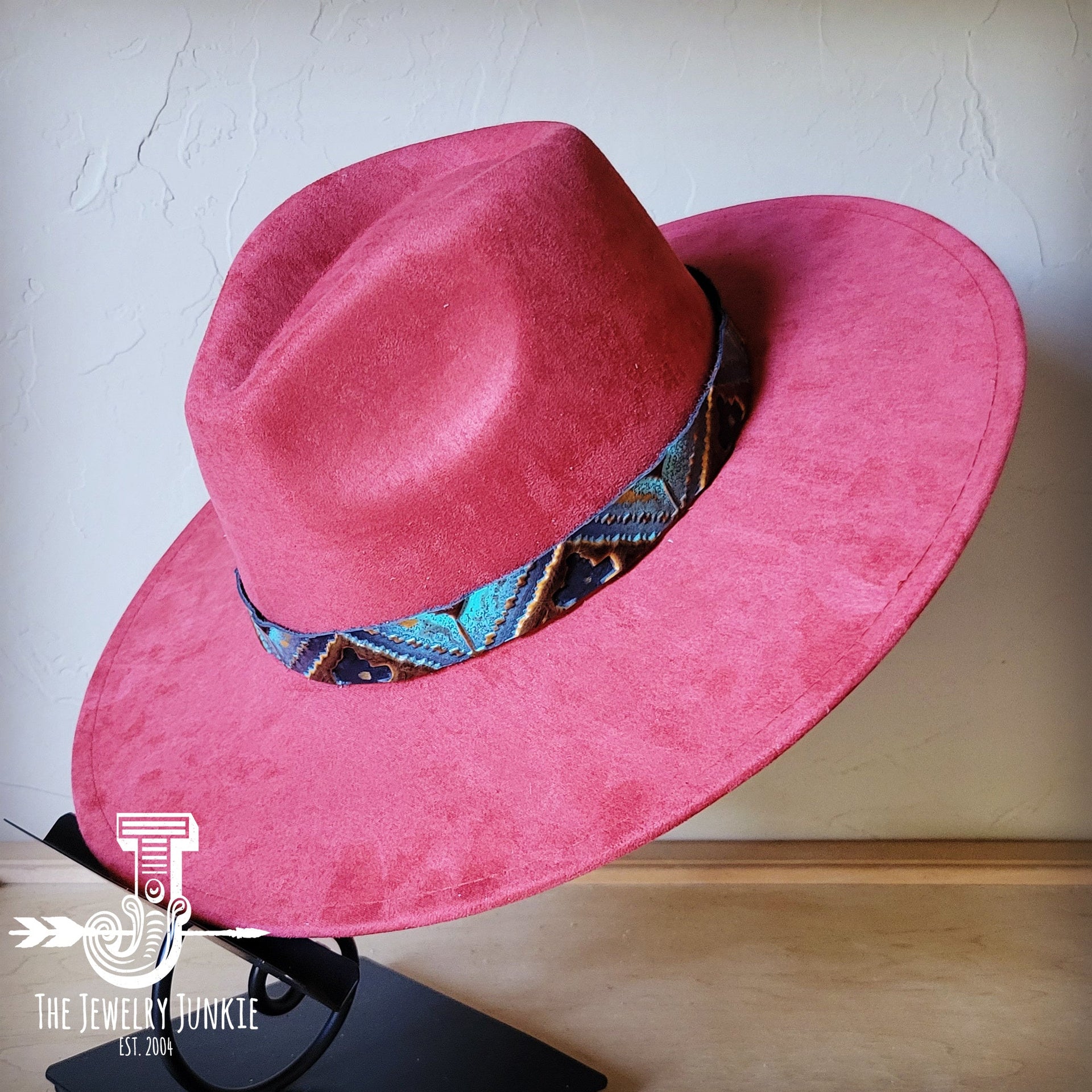 Blue Navajo Embossed Leather Hat Band Only 950a
