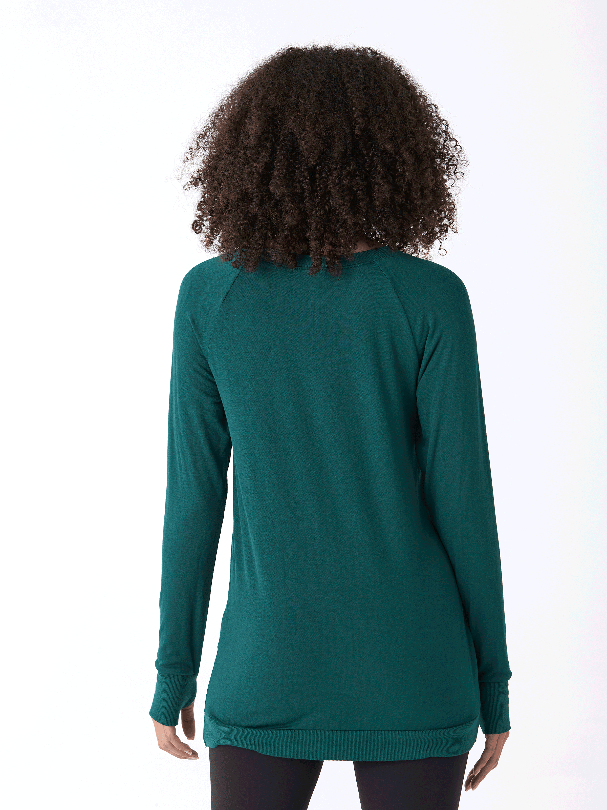 Leanna Feather Fleece Tulip-Hem Tunic - Soft Brushed Modal Top