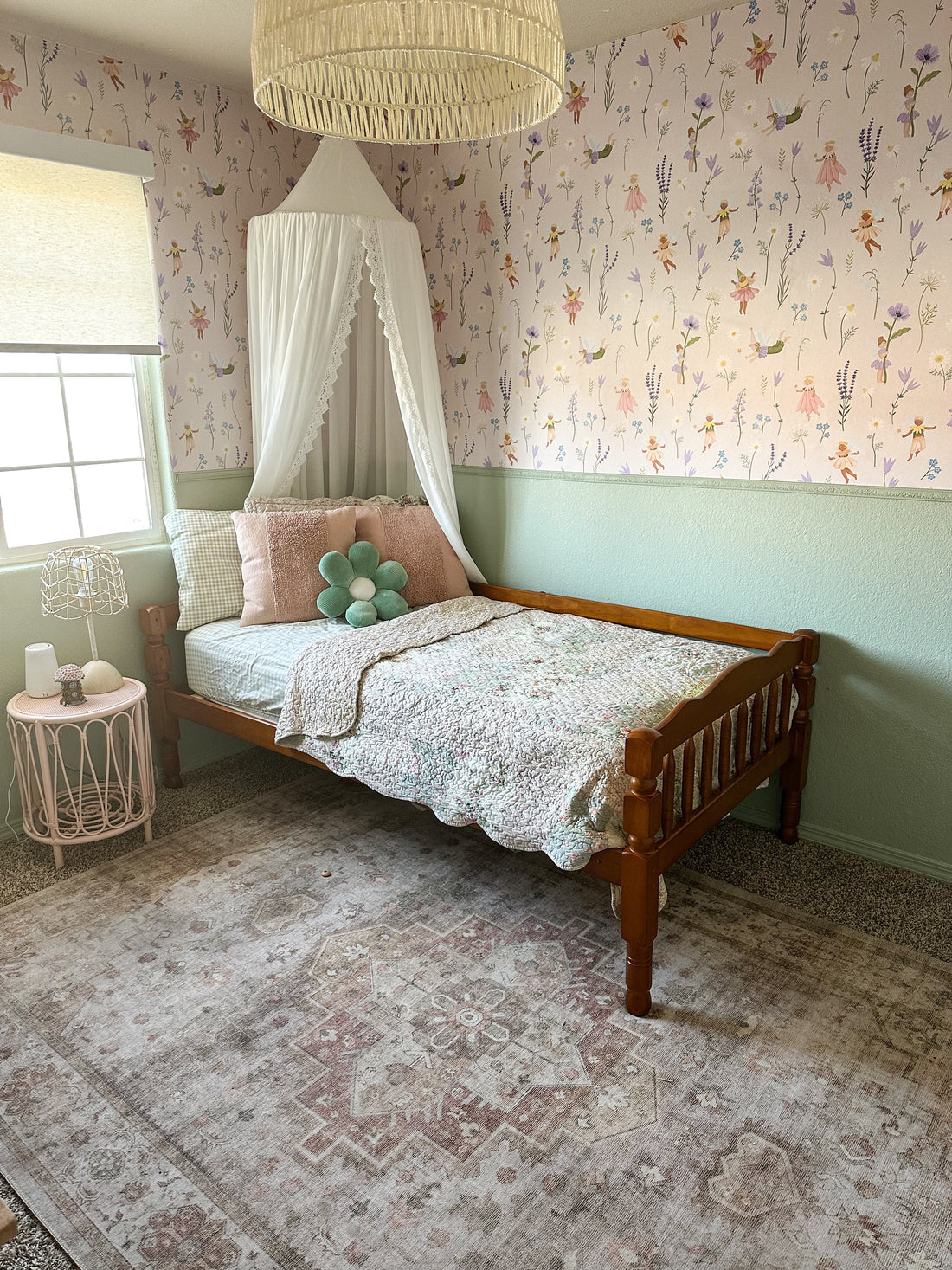 Iridessa Floral Removable Wallpaper in Pink, Lavender & Green