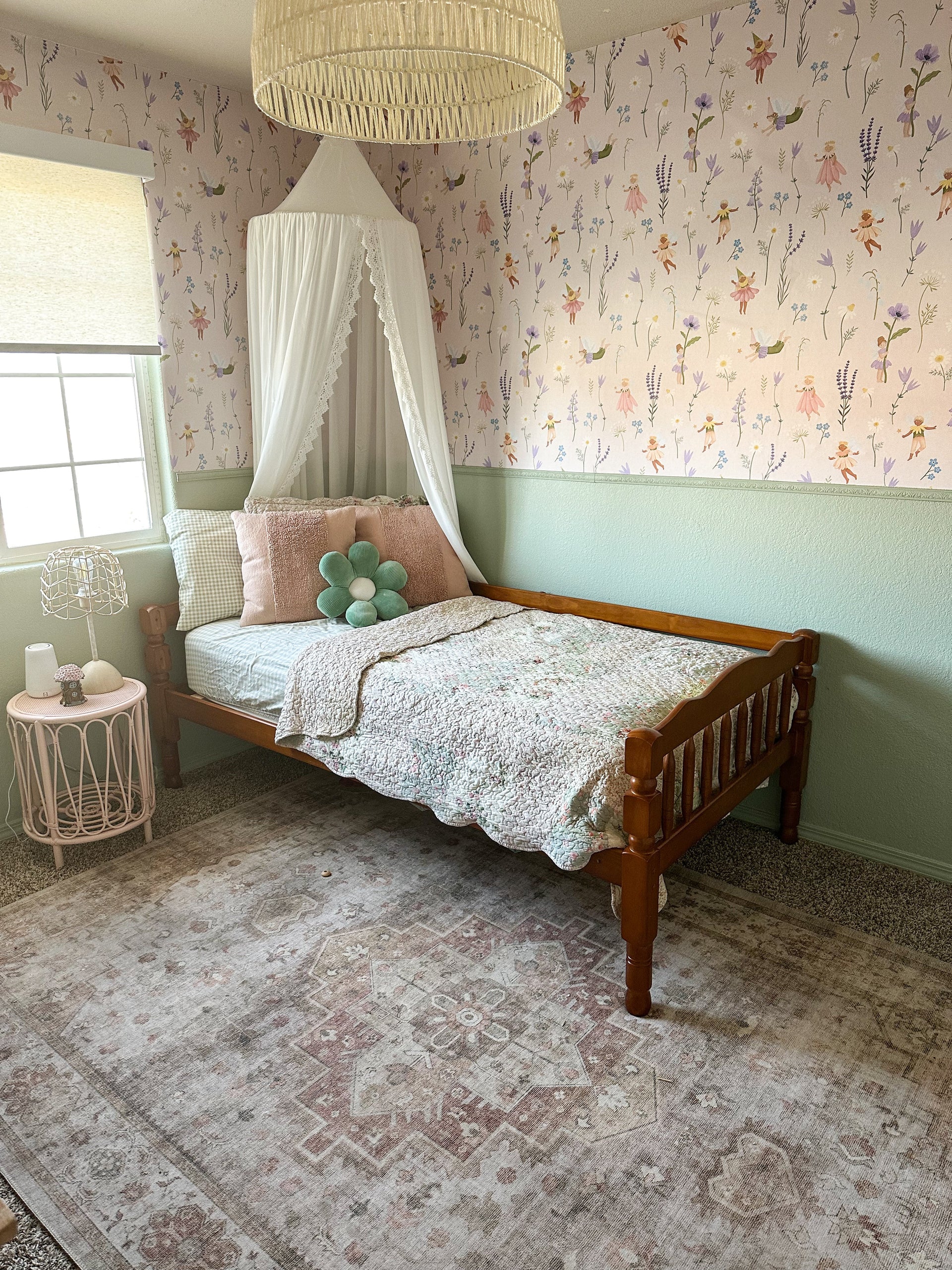 Iridessa Floral Removable Wallpaper in Pink, Lavender & Green
