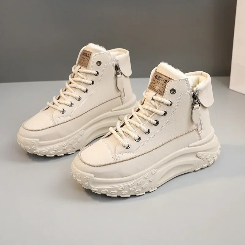 Women's High-Top Platform Sneakers - Casual Chunky Streetwear - Image 4